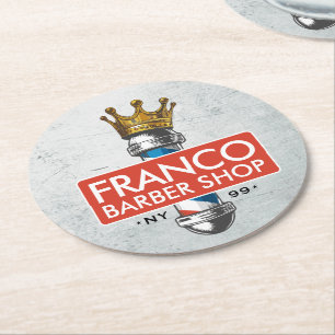 Barber Friseursalon King Crown Barberstange Friseu Runder Pappuntersetzer