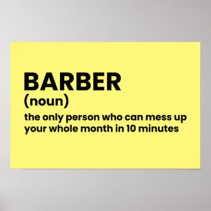Barber Funny Definition Wall Art Poster