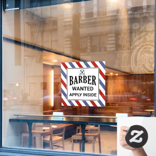 Barber Gewollt In Barbershop-Hilfe anwenden Gewoll Fensteraufkleber (Café-Fenster)