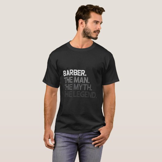 Barber Gift Man Mythos der Legende für Weihnachten T-Shirt (Vorne ganz)