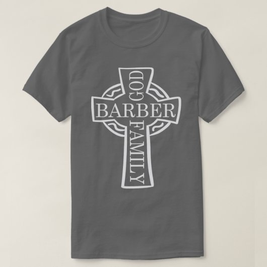 Barber God Family Christ Hair Bart Scheren Geschen T-Shirt (Design vorne)