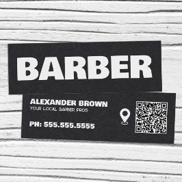 Barber Google Maps QR Mini Visitenkarte