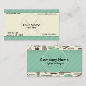 Barber Green Stripes Visitenkarte (Vorne/Hinten)