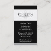 Barber/Haar Stylist Black/Platinum Visitenkarte (Rückseite)