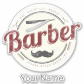 Barber Hair Hustler Friseur Retro Friseur Aufkleber (Vorderseite)