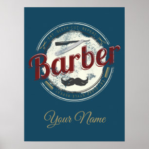 Barber Hair Hustler Friseur Retro Friseur Poster