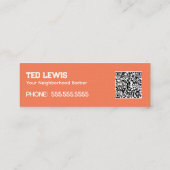 Barber Hair Peach Fuzz QR Mini Visitenkarte (Rückseite)