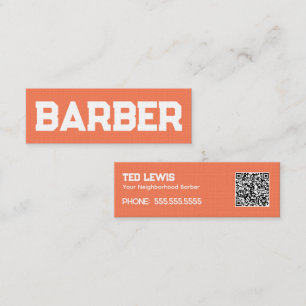 Barber Hair Peach Fuzz QR Mini Visitenkarte