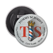 Barber Hair Shop King Crown Barber Pole Hair Salon Flaschenöffner (Vorderseite)