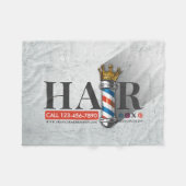 Barber Hair Shop King Crown Barber Pole Hair Salon Fleecedecke (Vorderseite (Horizontal))