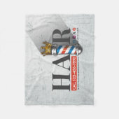 Barber Hair Shop King Crown Barber Pole Hair Salon Fleecedecke (Vorderseite)