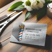 Barber Hair Shop Royal Crown Barber Pole QR Code Visitenkarte