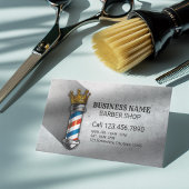 Barber Hair Shop Royal Crown Barber Pole QR Code Visitenkarte