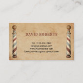 Barber Hair Stylist Barbershop Rustikales Barholz Visitenkarte (Rückseite)