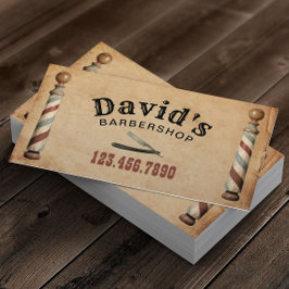 Barber Hair Stylist Barbershop Vintag Kraft Visitenkarte
