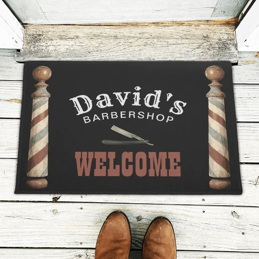 Barber Hair Stylist Barbershop Willkommen Fußmatte