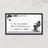 Barber Hair Stylist Blau Moderne Mode rot Visitenkarte (Rückseite)