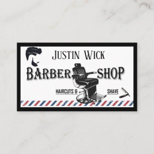 Barber Hair Stylist Blau Moderne Mode rot Visitenkarte