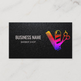 Barber Hair Stylist Farbenfrohe Schere Barber Pole Visitenkarte