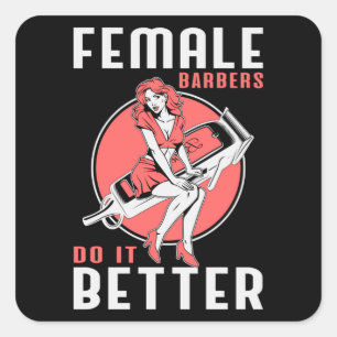Barber Hair Stylist Friseur Friseursalon Geschenk Quadratischer Aufkleber