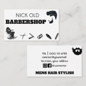 Barber Hair Stylist Moderne Mode Barber Visitenkarte (Vorne/Hinten)