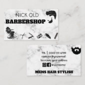 Barber Hair Stylist moderner Marmorluxus Visitenkarte (Vorne/Hinten)