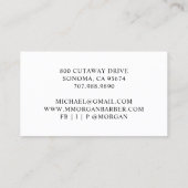 Barber Hair Stylist Modernes Script Monogram Visitenkarte (Rückseite)