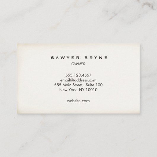 Barber Hair Stylist Scheren Rustikal Visitenkarte (Rückseite)