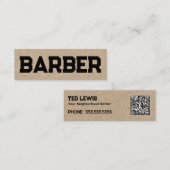 Barber Hairdresser QR Mini Visitenkarte (Vorne/Hinten)