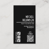 Barber Hairdresser Salon Visitenkarte (Rückseite)