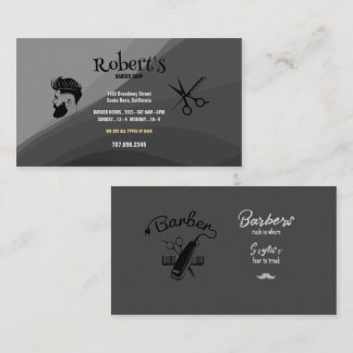 Barber Hairstylist Scissors Hair Silhouette Visitenkarte