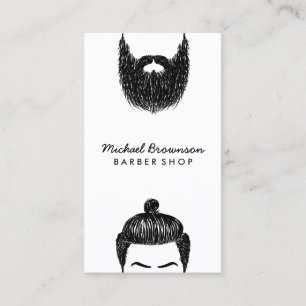 Barber-Hipster-Bart-Schnurrbart qr-Code Visitenkarte