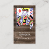 Barber King Hairdresser Rustic Wood Hair Stylist Visitenkarte (Rückseite)