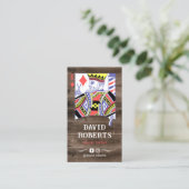 Barber King Hairdresser Rustic Wood Hair Stylist Visitenkarte (Stehend Vorderseite)