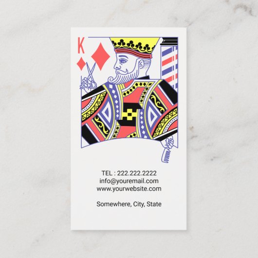 Barber King of Diamonds Hair Friseur #2 Visitenkarte (Rückseite)