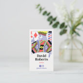 Barber King of Diamonds Hair Stylist Friseur B Visitenkarte (Stehend Vorderseite)