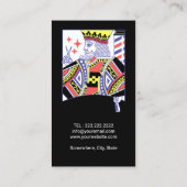 Barber King Playing Card Stil Black Hair Stylist Visitenkarte (Rückseite)
