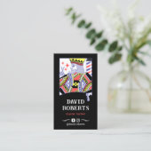 Barber King Playing Card Stil Black Hair Stylist Visitenkarte (Stehend Vorderseite)