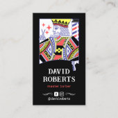 Barber King Playing Card Stil Black Hair Stylist Visitenkarte (Vorderseite)