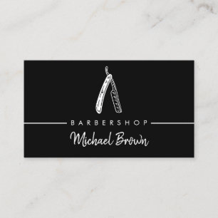 Barber Logo Razor Shadow Visitenkarte