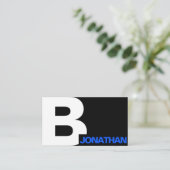 Barber Modern Bold Typografie Initial Schwarz-weiß Visitenkarte (Stehend Vorderseite)