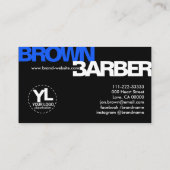 Barber Modern Bold Typografie Initial Schwarz-weiß Visitenkarte (Rückseite)