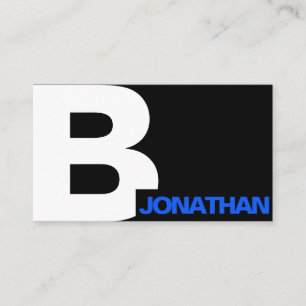 Barber Modern Bold Typografie Initial Schwarz-weiß Visitenkarte