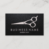 Barber Modern Matte Black Hair Stylist Scheren Visitenkarte (Vorderseite)