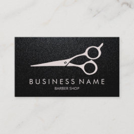 Barber Modern Matte Black Hair Stylist Scheren Visitenkarte