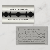 Barber Modern Razor Blade Salon Hair Stylist Visitenkarte (Vorne/Hinten)