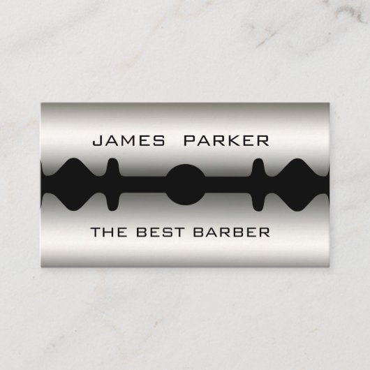 Barber Modern Razor Blade Salon Hair Stylist Visitenkarte (Vorderseite)