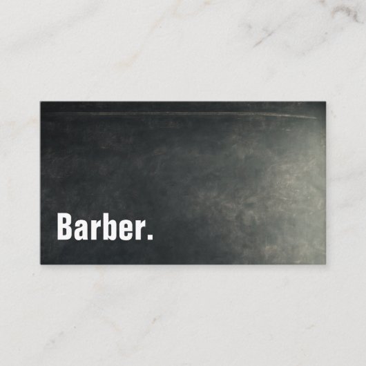 Barber Modernes Minimalistisches Blackboard Berufl Visitenkarte (Vorderseite)