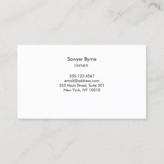 Barber Monogram Scissors Black Barbershop Visitenkarte (Rückseite)