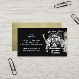 Barber Mustache Gold Black Beruflich Visitenkarte
